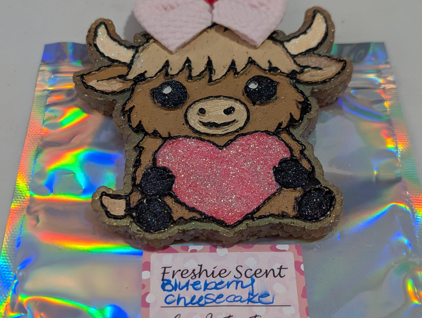 Highland with Bow and Heart