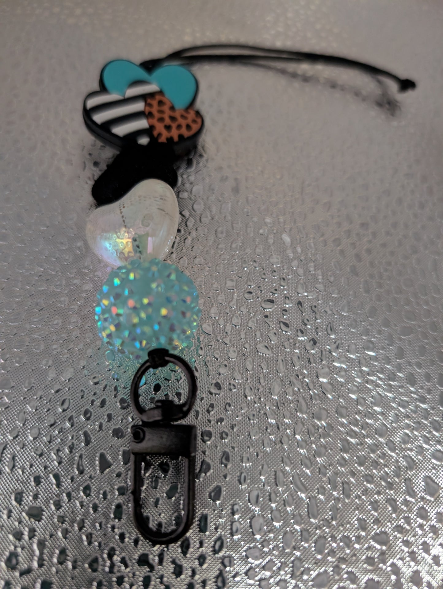 Teal Triple Hearts Freshie Hanger $8.00