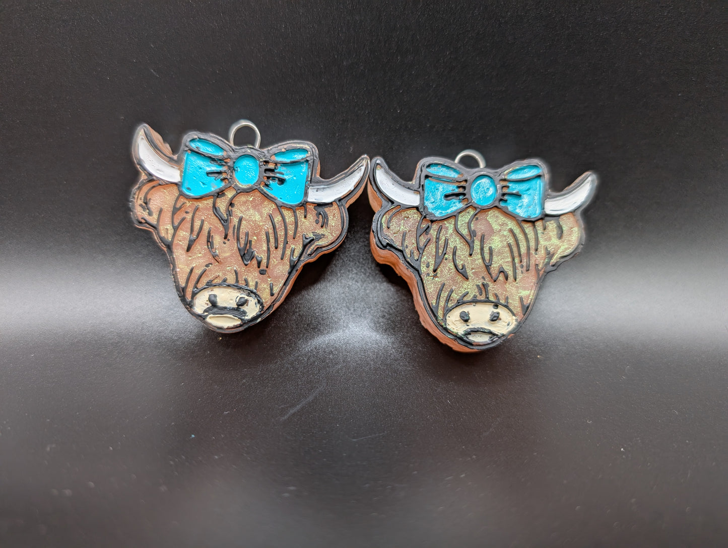 Highland Cow Cream Vent Clips -Decorated $10.00