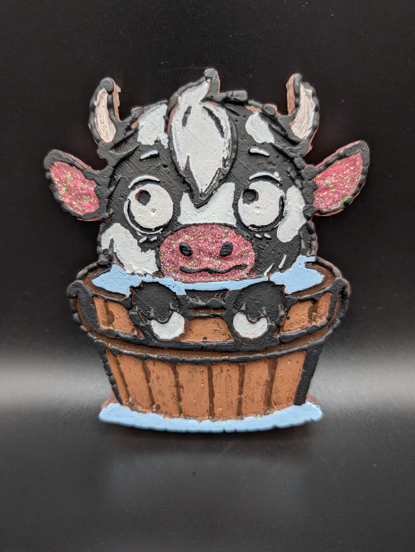 Cow in a washtub $16 Ornate Freshie