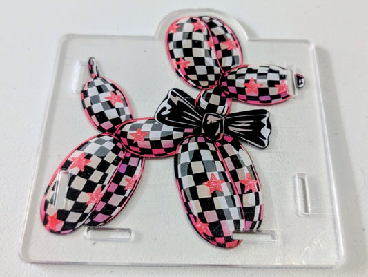 Black Checkered Balloon Dog Pen Box