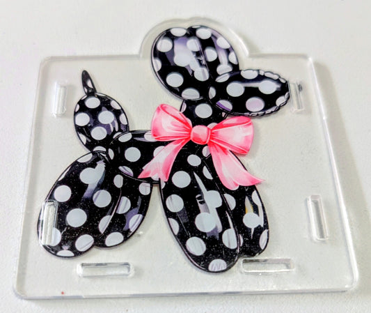 Black & White Polka Dot Balloon Dog Pen Box