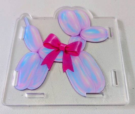 Blue & Pink Iridescent Balloon Dog Pen Box