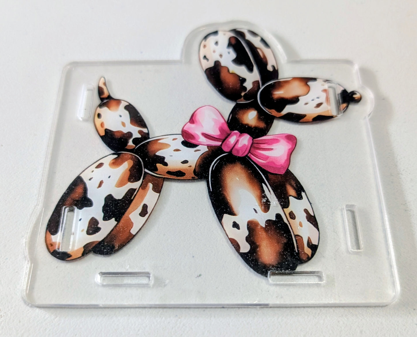 Brown Cow Print Balloon Dog Pen Box