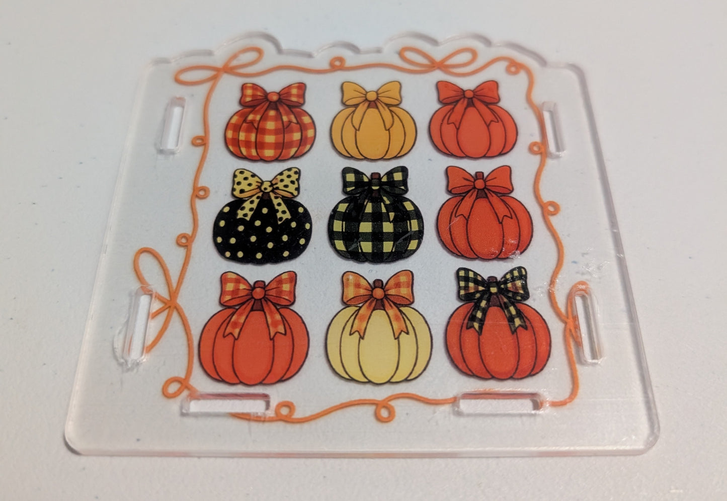 Multiple Different Pumpkins in a Grid Pen Box