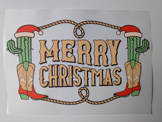 Shirt Design - Merry Christmas Boots & Cactus