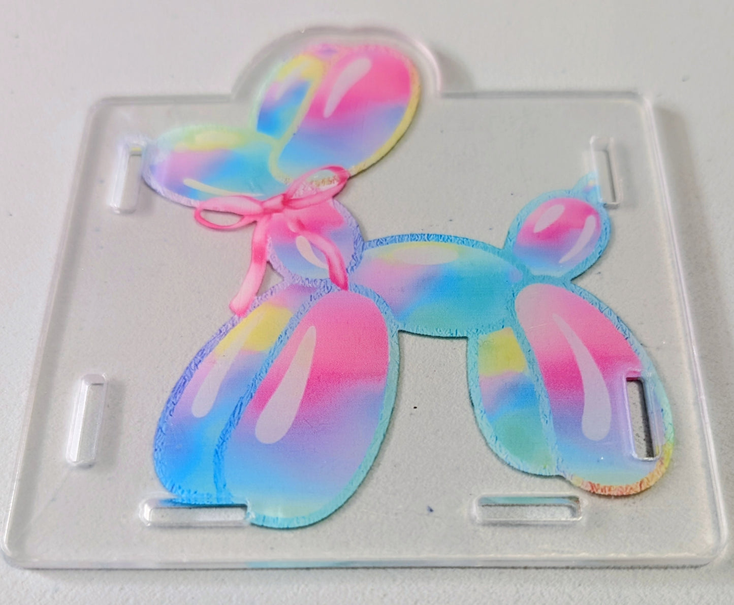 Blue Iridescent Balloon Dog Pen Box