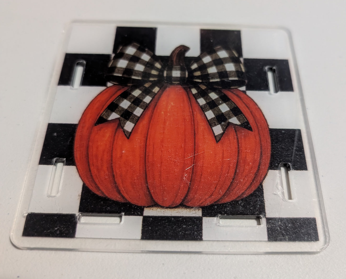 Pumpkin with Black Palka Dot Bow Pen Box