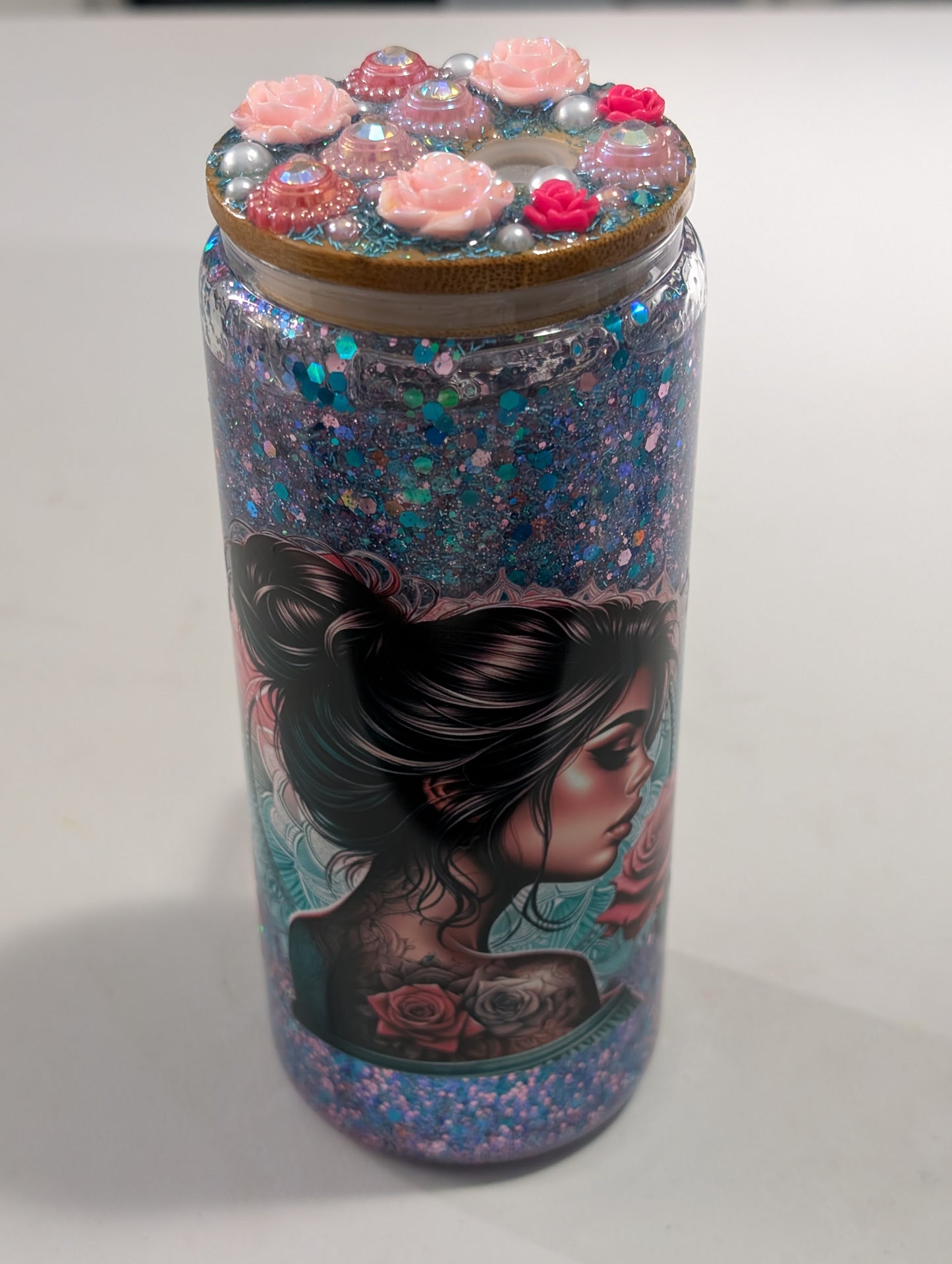 Tattoo Girl Snow Globe Mug