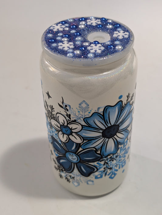 Blue Winter Flower Cup